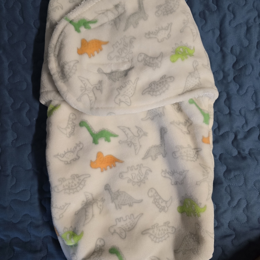 Baby Starters Dinosaur Swaddle Blanket - White, Green, Orange, Gray